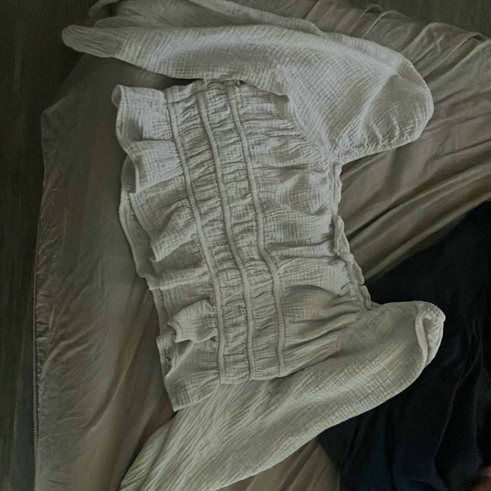 Kids White Ruffled Bottoms